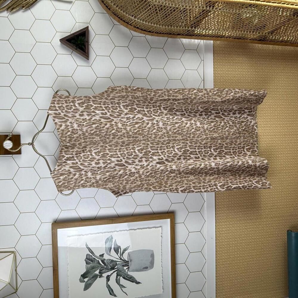 J. McLaughlin Lynda Tan Leopard Print Faux Suede Sleeveless Dress - Size - XL - Picture 4 of 7